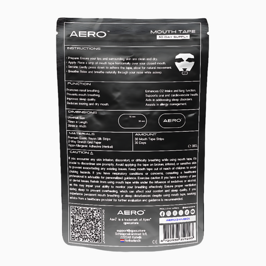 Aero™ Mouth Tape (Black) - 30 Day Supply