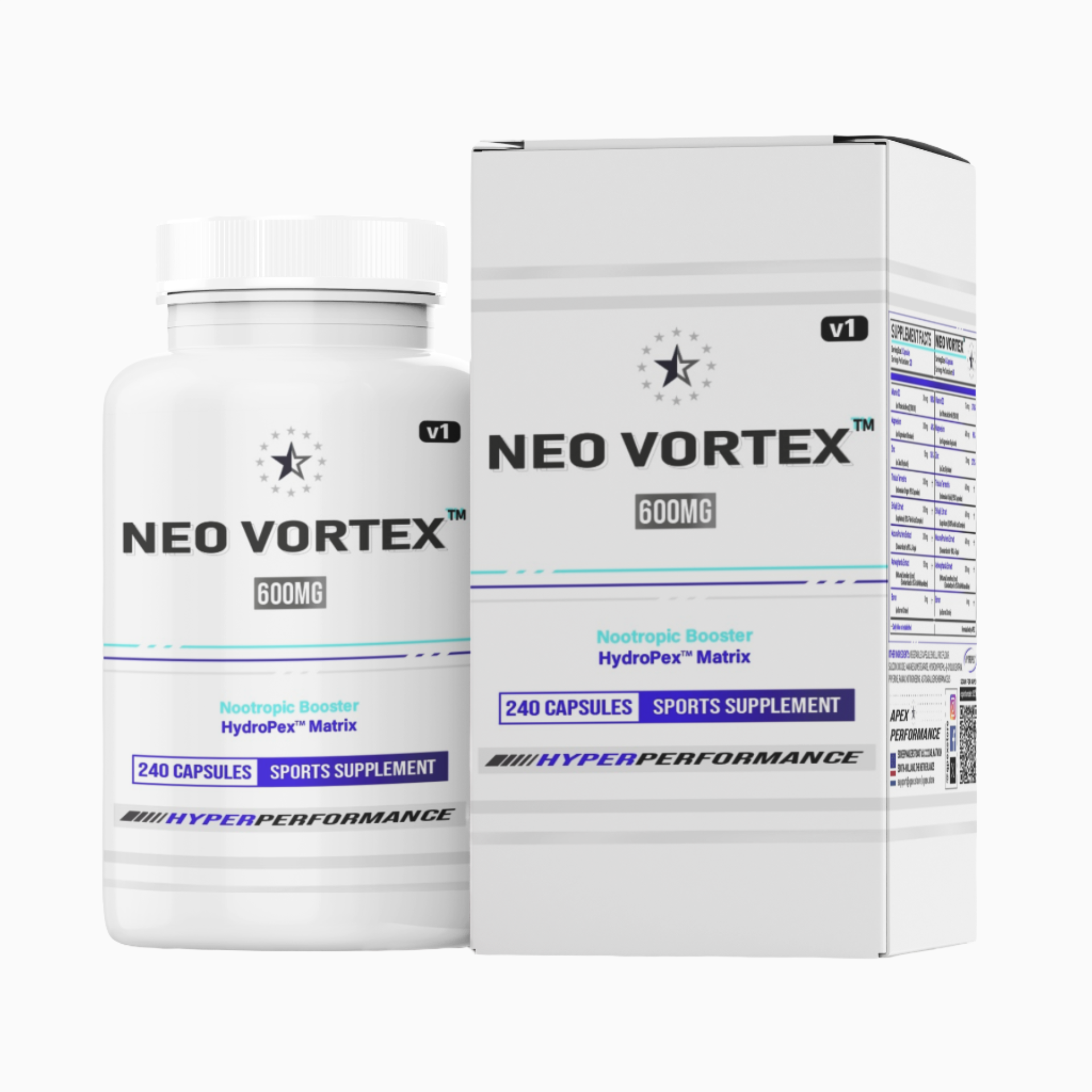 Neo Vortex® - Nootropic Matrix with Hydroperine™ - 240 V-Capsules – Apex
