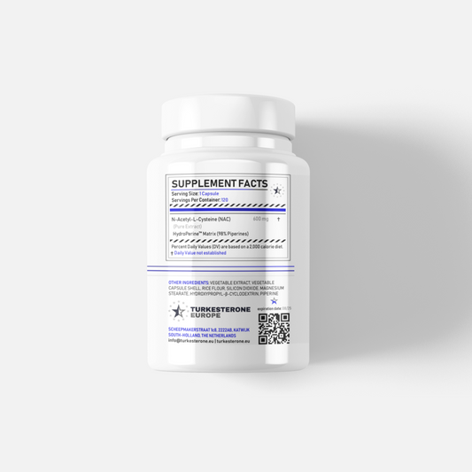 NAC (100 % N-Acetyl-L-Cystein) med HydroPerine™ - 120 V-kapslar